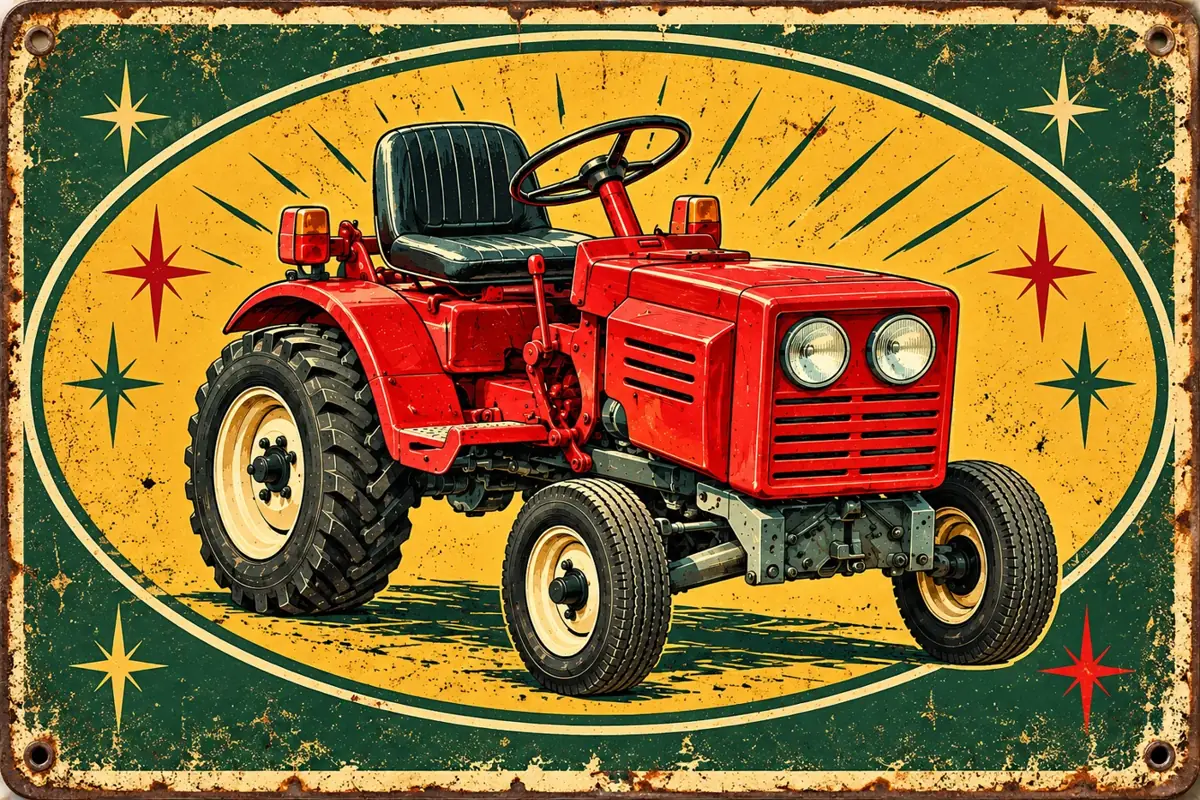 Illustration of The little red tractor